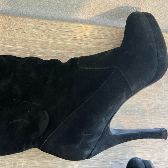 BCBG GENERATION platform stiletto Boots Black Suede 8 1/2 genuine leather - Picture 3 of 7